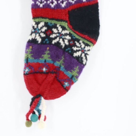 Handmade Wool Christmas Stocking Fair Colorful Isle Present Snowflake Santa - Picture 8 of 15